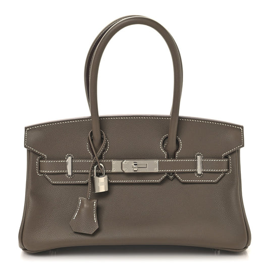 Hermes Evercolor Shoulder Birkin Light Etoupe Shoulder Bag