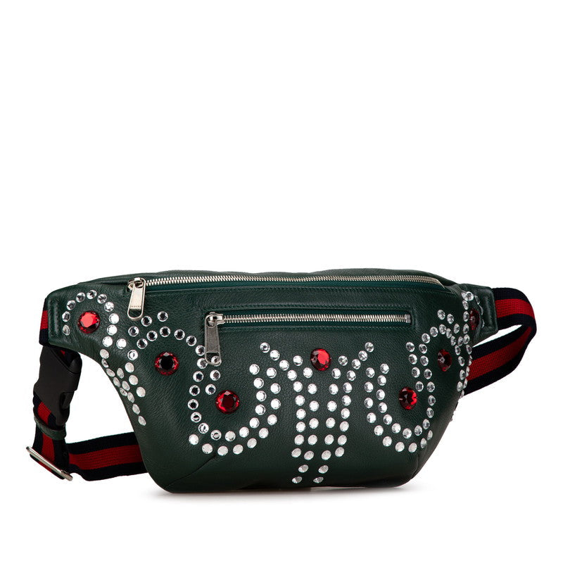 Gucci Bijou Stone Waist Bag Leather Travel Bag