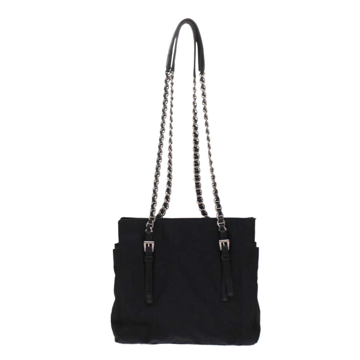 Prada Shoulder Bag Auth Nylon Black Chain