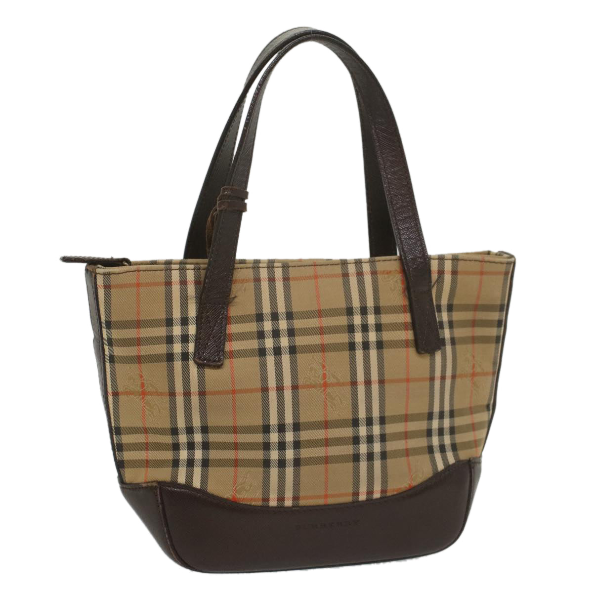 Burberry Luxury Nova Check Hand Bag Auth Ep1964 Canvas Nylon Beige Travel Bag