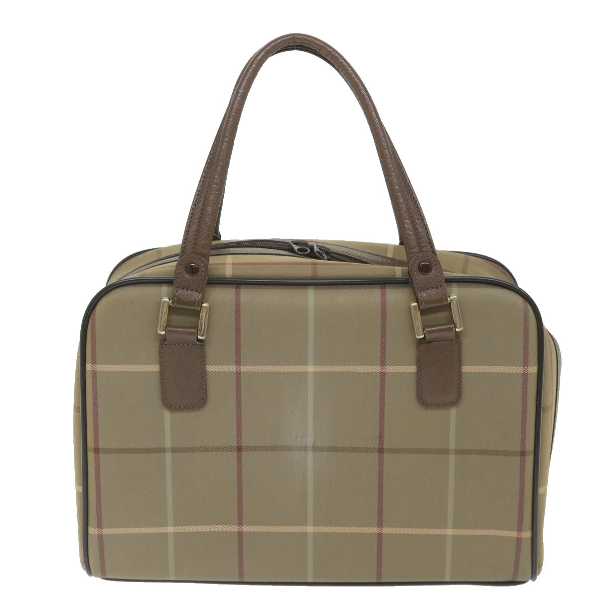 Burberry Luxury ss Nova Check Boston Bag Auth Ep2180 Canvas Nylon Brown Travel Bag