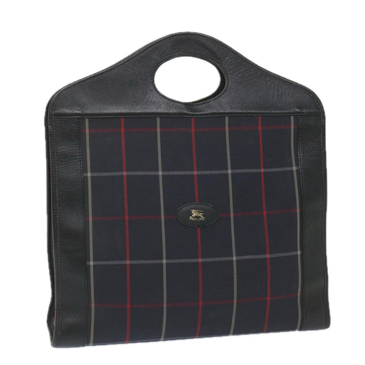 Burberry Luxury ss Nova Check Hand Bag Auth Ep2181 Canvas Nylon Navy Travel Bag