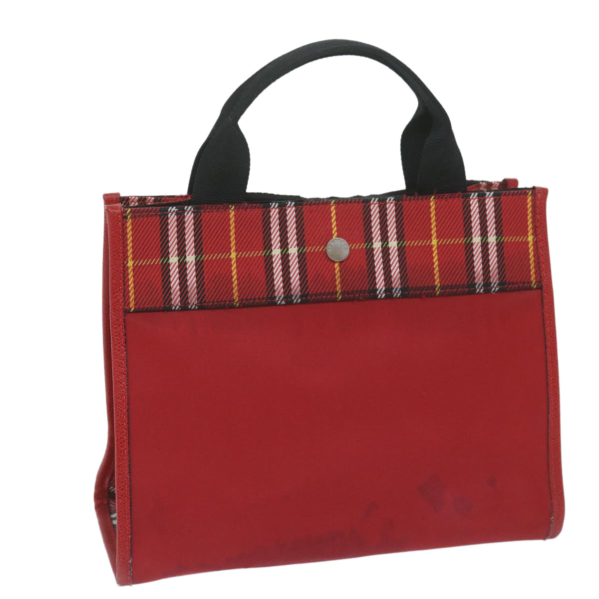 Burberry Luxury Nova Check Hand Bag Auth Ep2927 Nylon Red Travel Bag