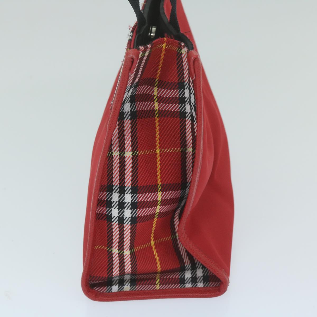 Burberry Luxury Nova Check Hand Bag Auth Ep2927 Nylon Red Travel Bag