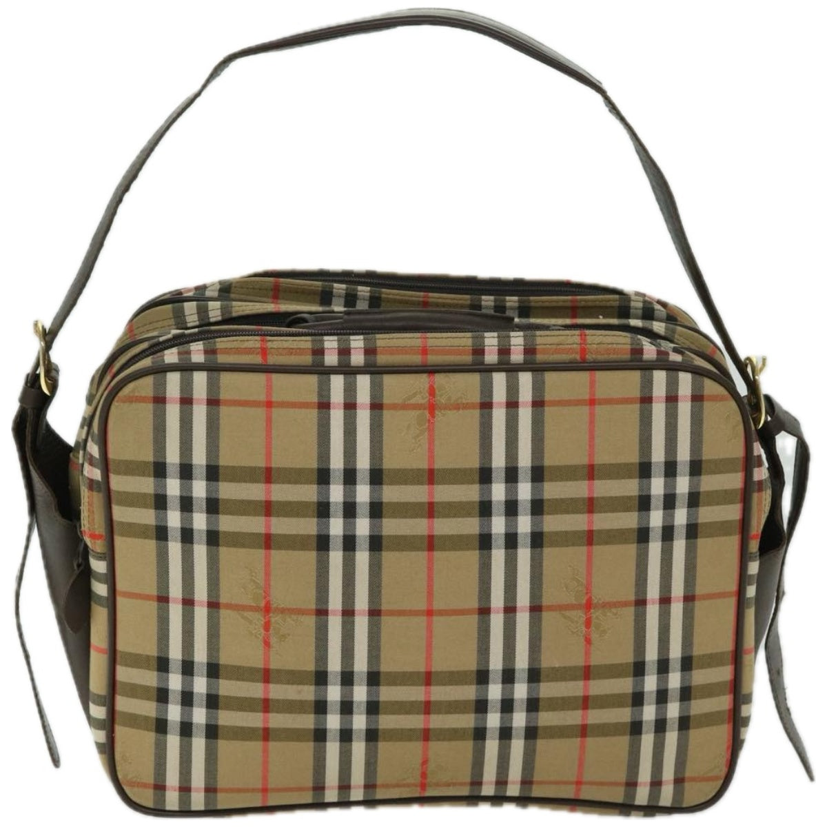 Burberry Luxury ss Nova Check Shoulder Bag Auth Ep3489 Canvas Beige