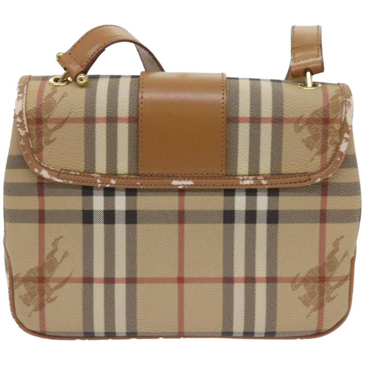 Burberry Luxury ss Nova Check Shoulder Bag Pvc Auth Leather Beige Beige Auth Ep3552