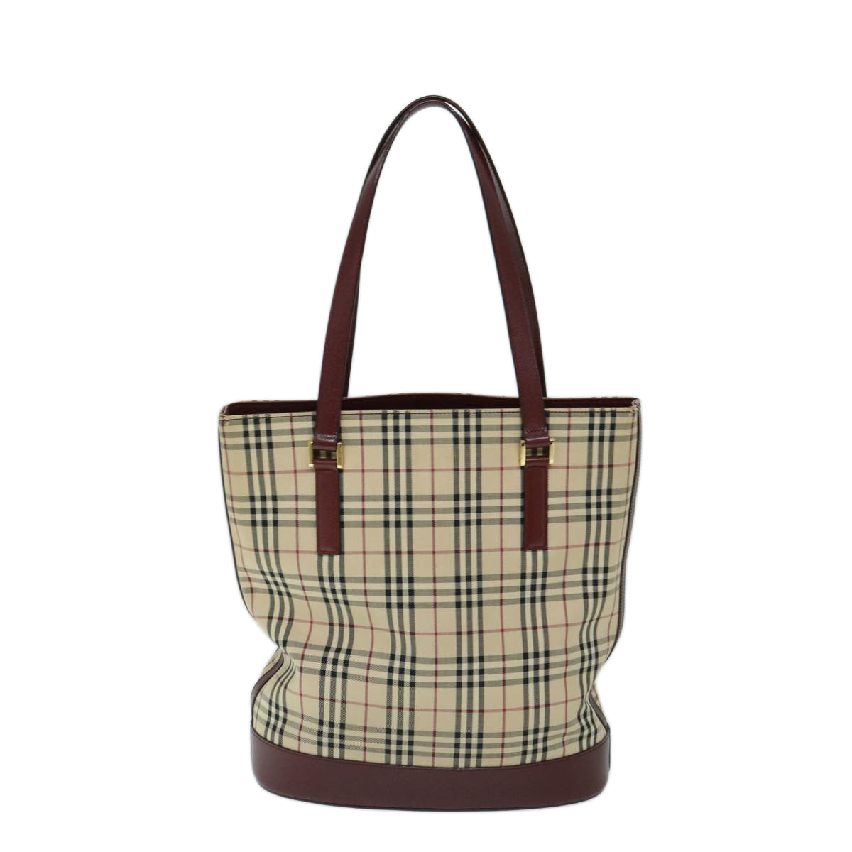 Burberry Luxury Nova Check Tote Bag Auth Ep3741 Canvas Beige