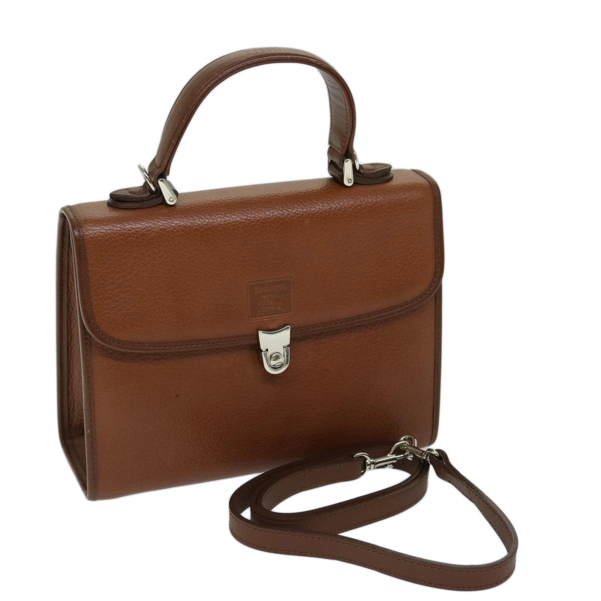 Burberry Luxury ss Hand Bag 2Way Auth Ep3762 Leather Brown Travel Bag