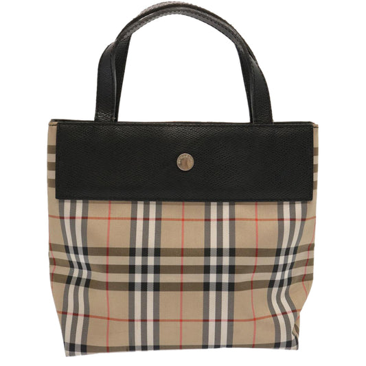 Burberry Luxury Nova Check Hand Bag Auth Ep4001 Nylon Beige Travel Bag