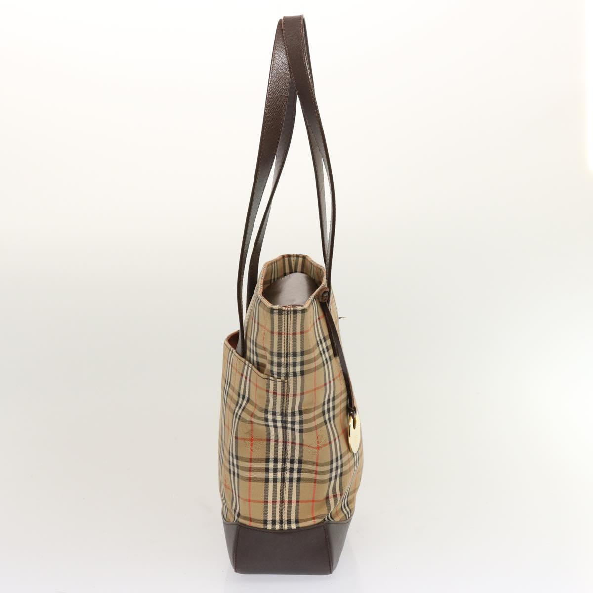 Burberry Luxury Nova Check Tote Bag Auth Ep4012 Canvas Black Beige