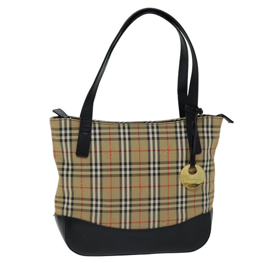 Burberry Luxury ss Nova Check Tote Bag Auth Ep4184 Canvas Black Beige