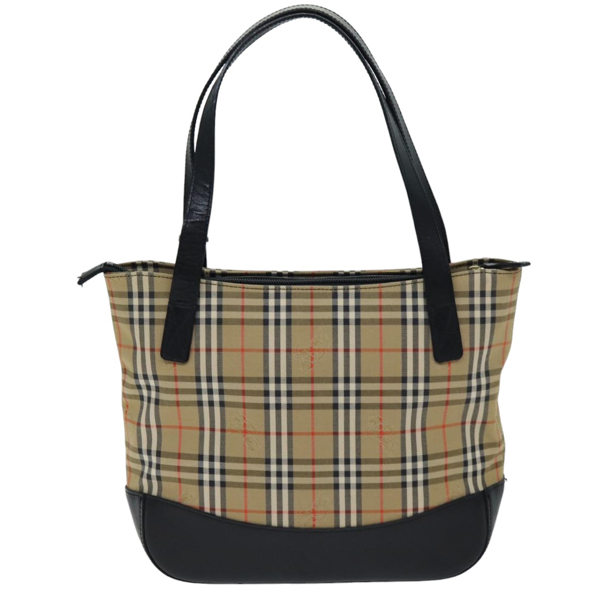 Burberry Luxury ss Nova Check Tote Bag Auth Ep4184 Canvas Black Beige