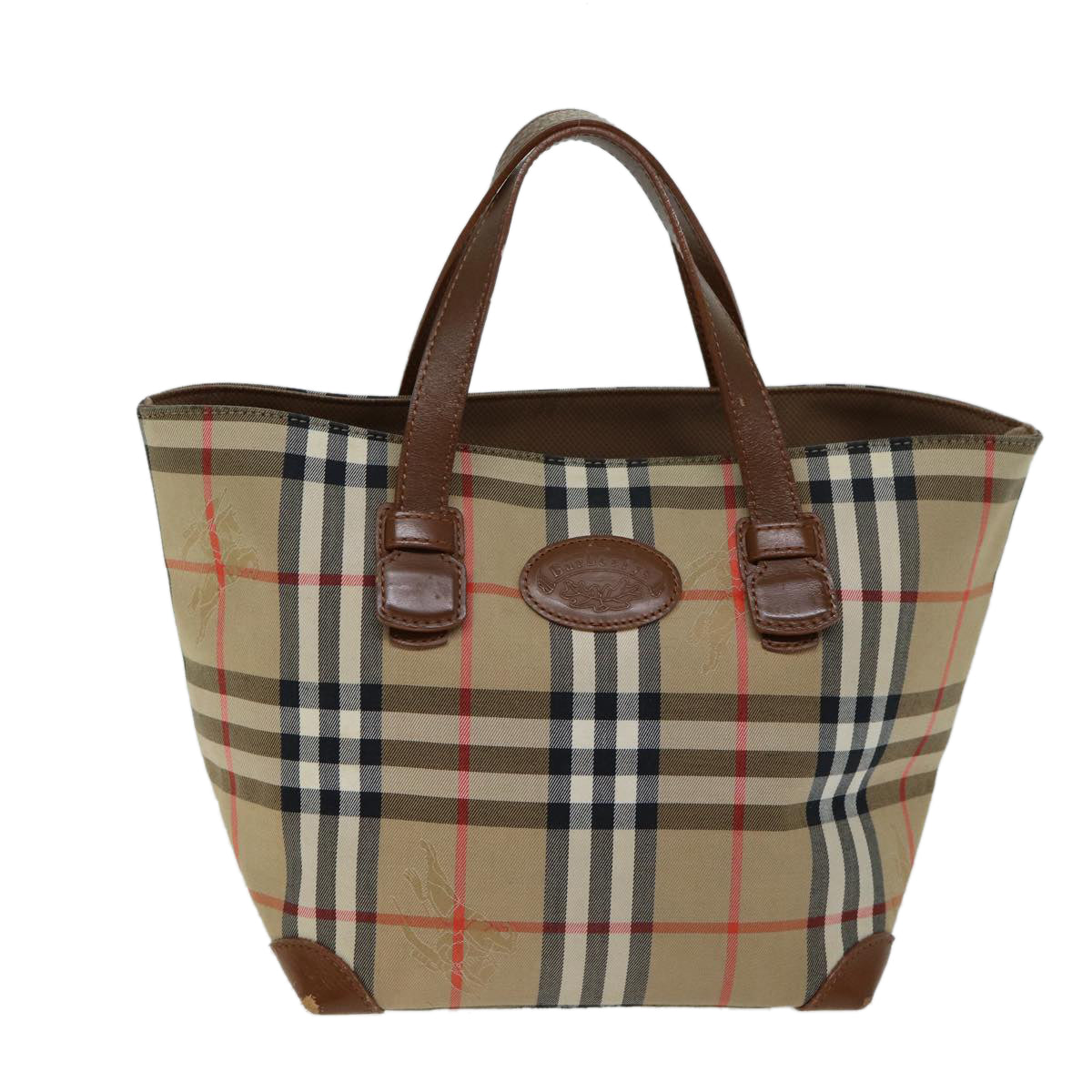 Burberry Luxury ss Nova Check Hand Bag Auth Ep4362 Canvas Beige Travel Bag