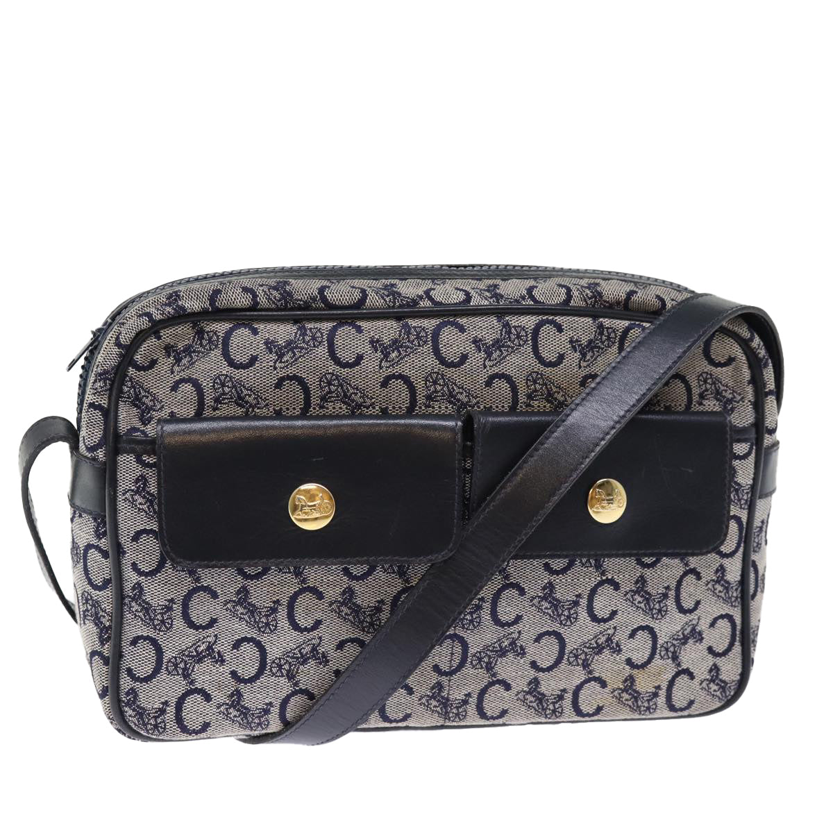 Luxury C Macadam Shoulder Bag Navy Ep Canvas