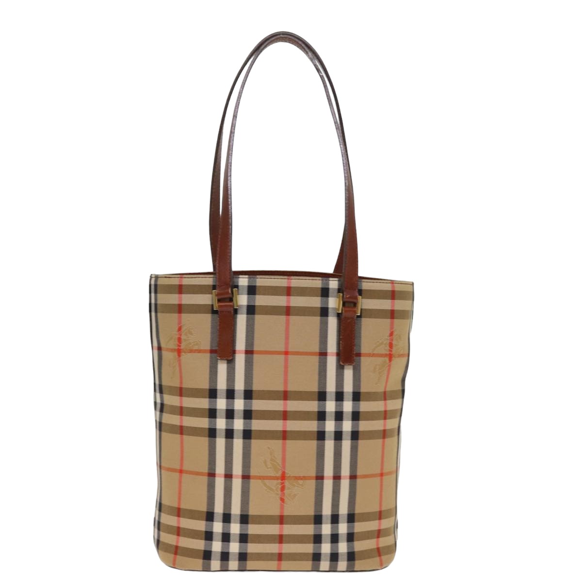 Burberry Luxury Nova Check Tote Bag Auth Ep4573 Canvas Beige