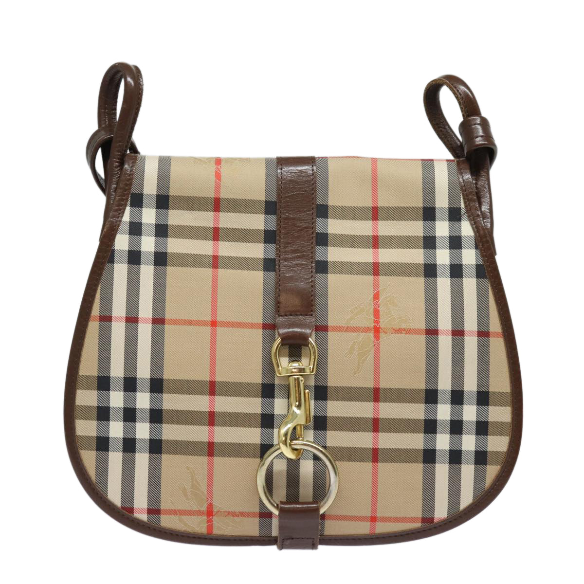 Burberry Luxury ss Nova Check Shoulder Bag Auth Ep4701 Canvas Beige