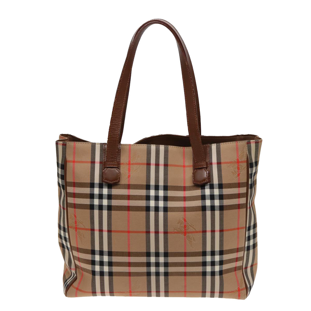 Burberry Luxury ss Nova Check Tote Bag Auth Ep4723 Canvas Beige