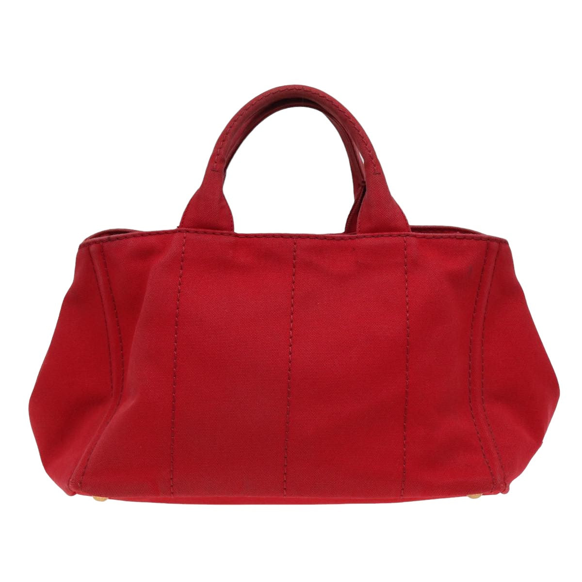 Prada Canapa Mm Hand Bag 2Way Auth Canvas Red Travel Bag