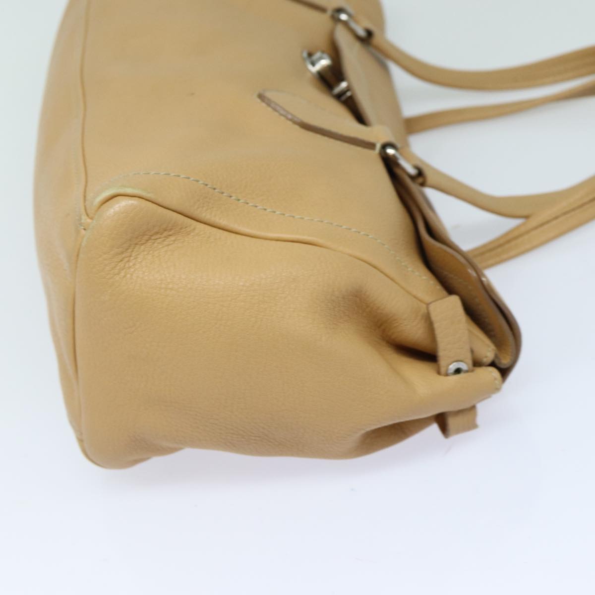 Prada Tote Bag Auth Leather Beige