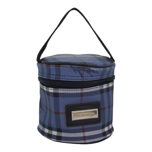 Burberry Luxury ss Nova Check Vanity Cosmetic Pouch Pvc Leather Blue Travel Bag