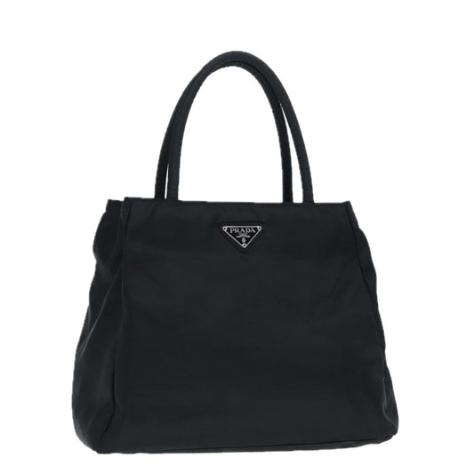 Prada Tote Bag Auth Nylon Black Silver Black Auth Ep5400