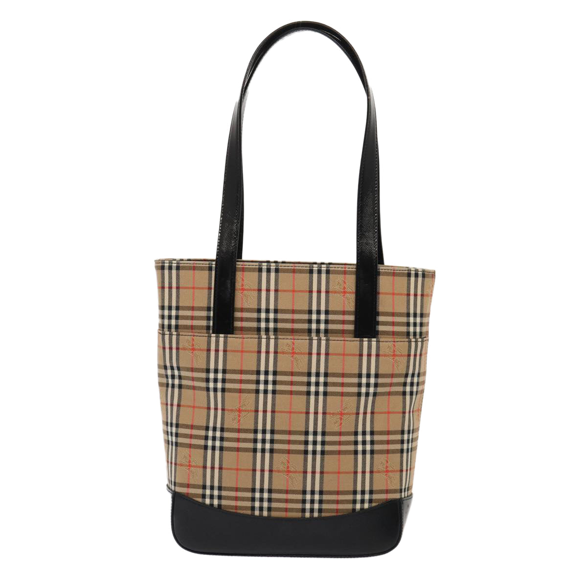 Burberry Luxury Nova Check Tote Bag Auth Ep5405 Canvas Beige Gold