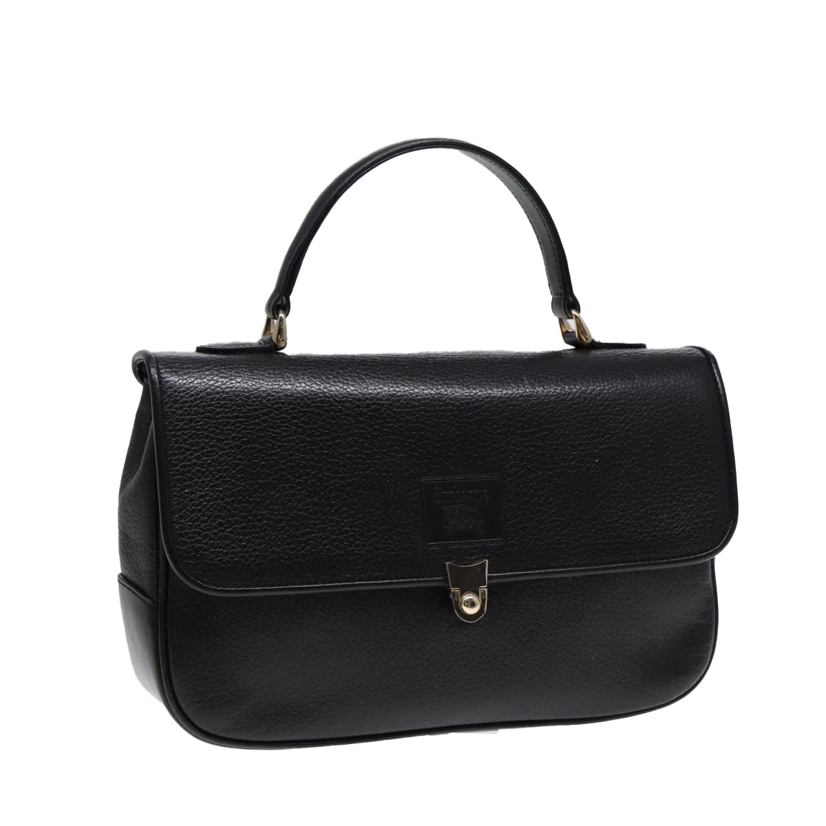 Burberry Luxury ss Hand Bag Auth Ep5473 Leather Black Gold Travel Bag