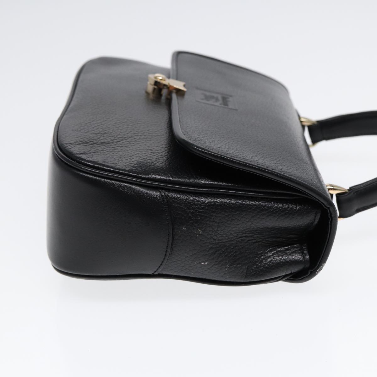 Burberry Luxury ss Hand Bag Auth Ep5473 Leather Black Gold Travel Bag