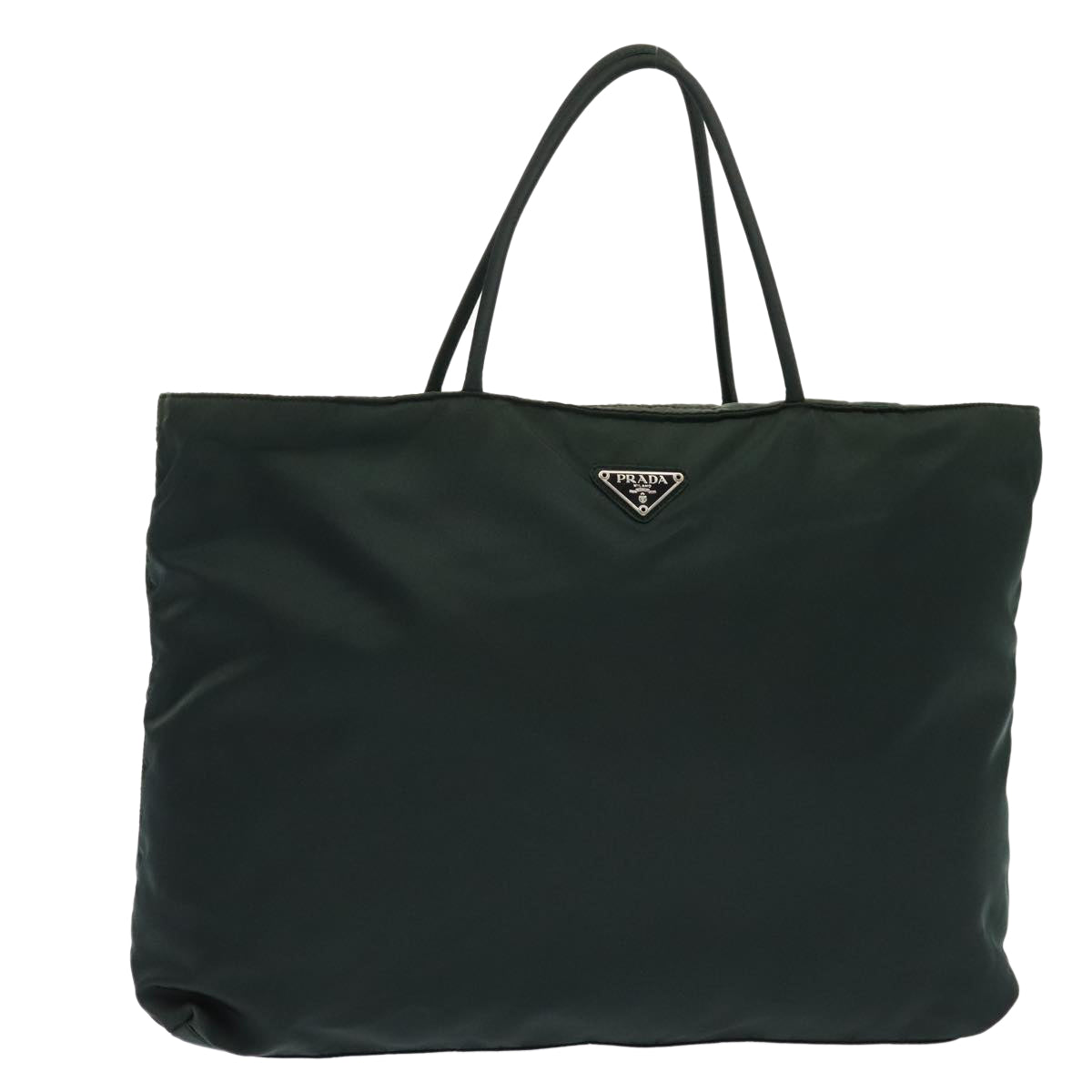 Prada Tote Bag Auth Nylon Green Silver Silver Auth Ep5524