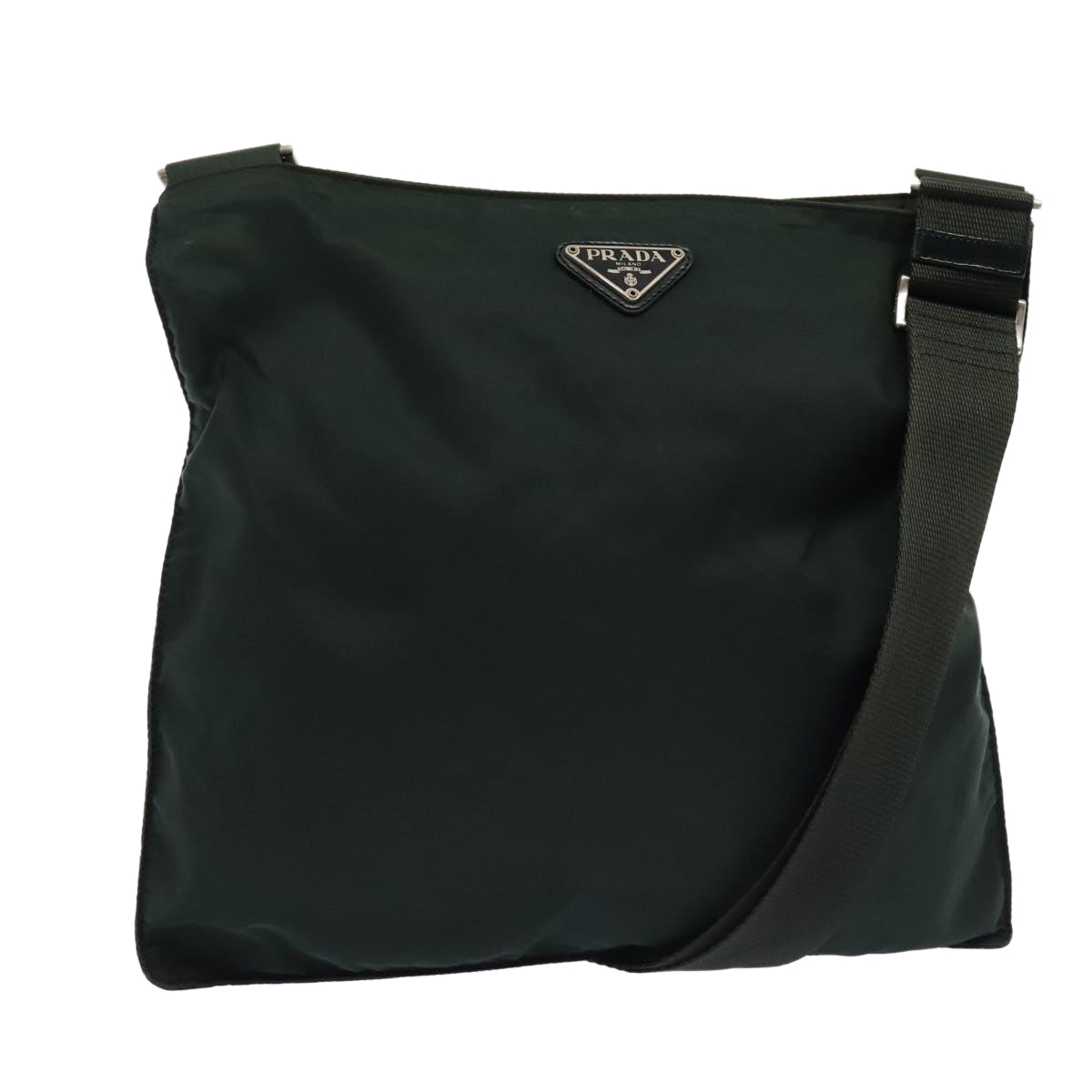 Prada Shoulder Bag Auth Nylon Green Silver Silver Auth Ep5529