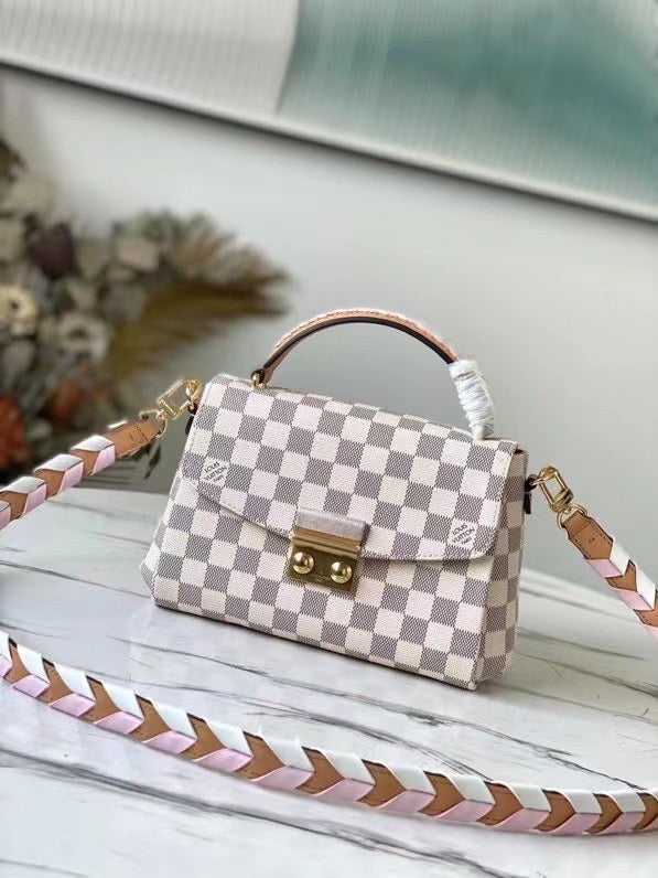 Top Quality Croisette Damier Azur For Women Canvas Pink Crossbody Bag