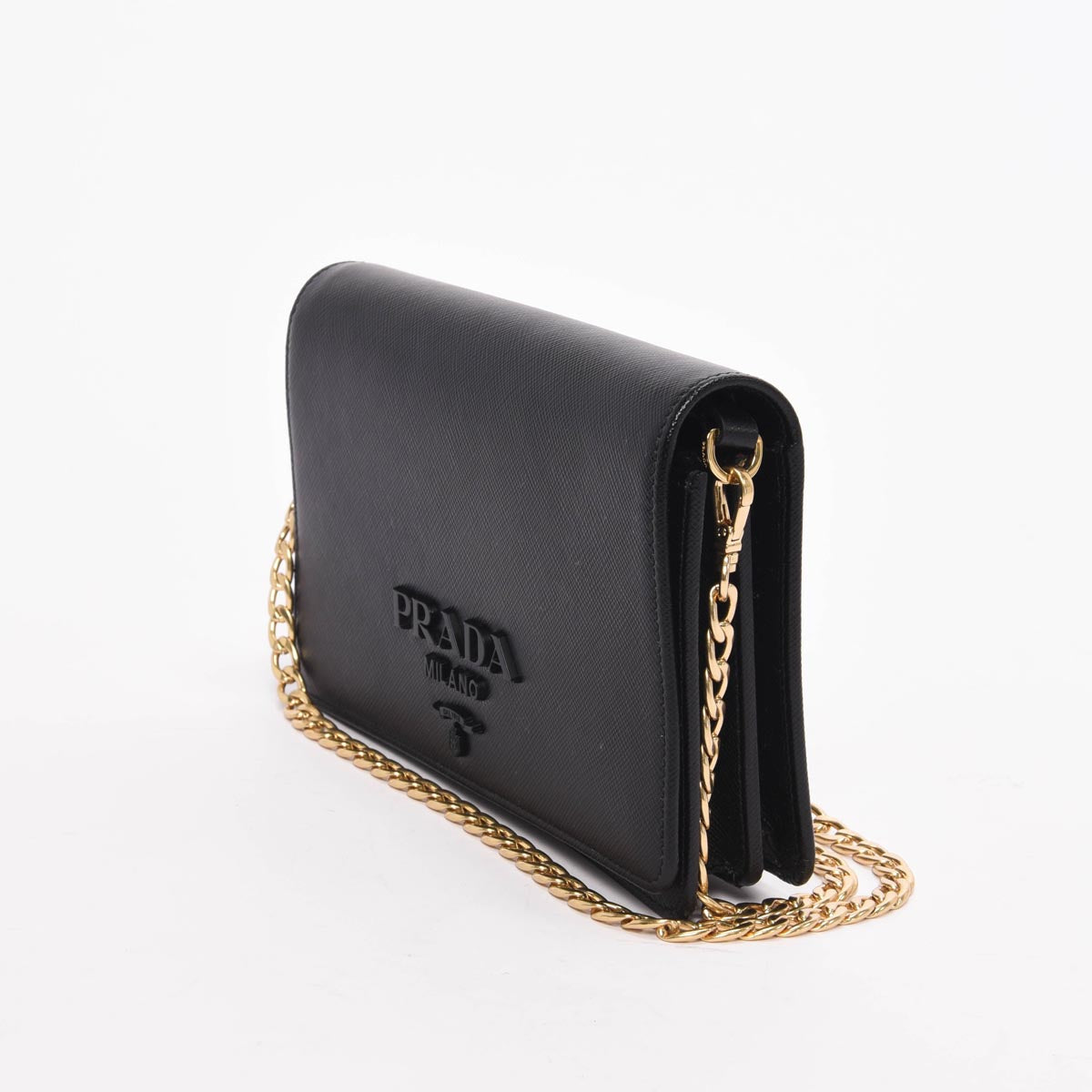 Prada Lux Monochrome Bag Saffiano Black Mini Travel Bag