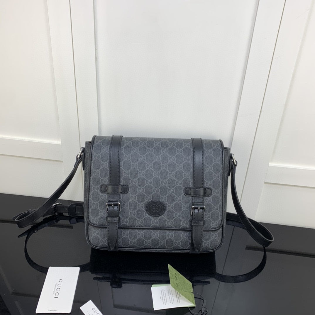 gg Messenger Men Black Travel Bag