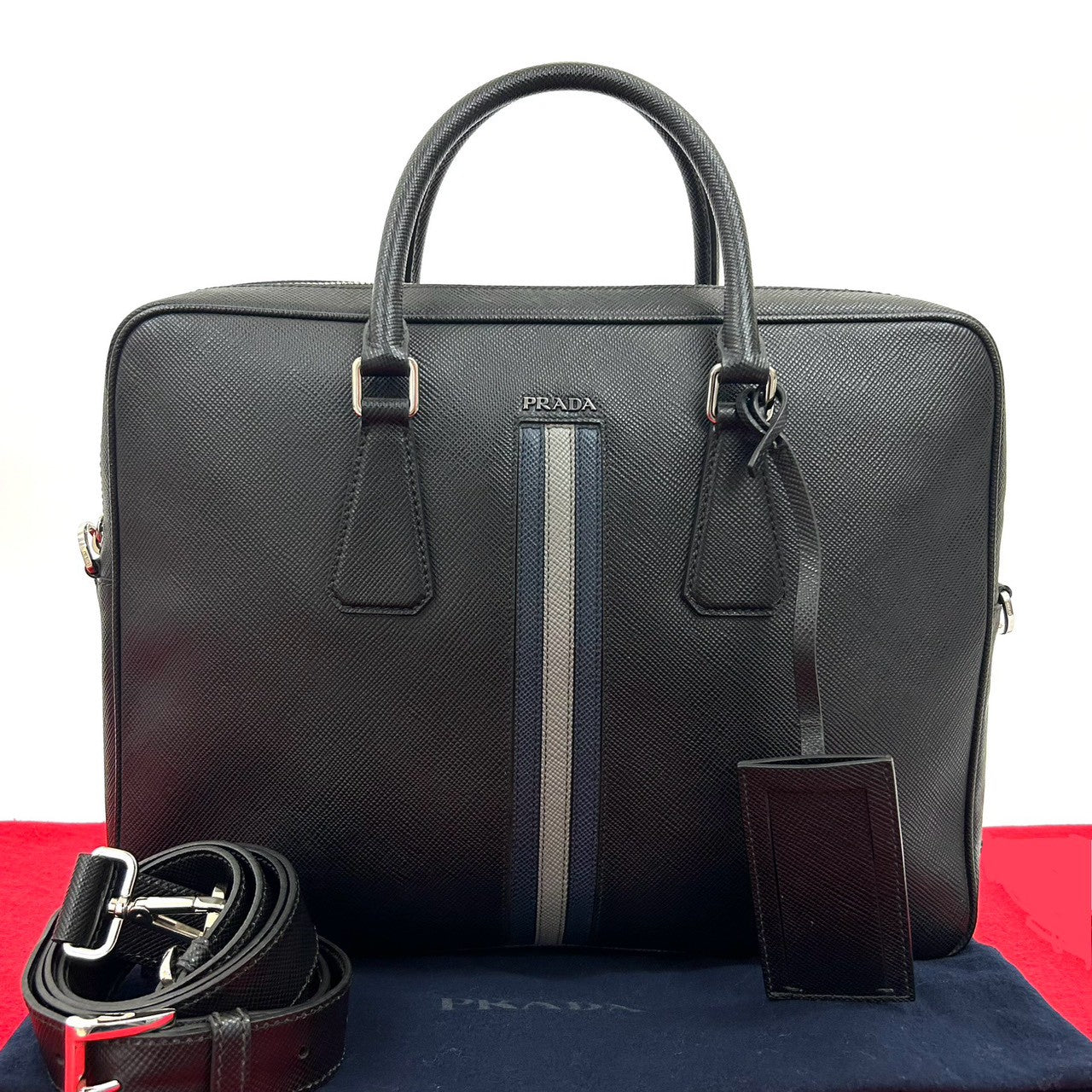 Prada 2Way Handbag Saffiano Travel Bag 2Way Handbag 4