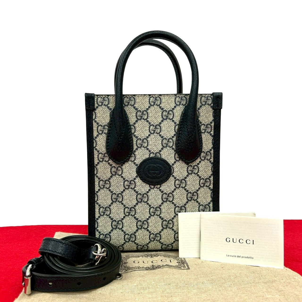 Gucci Interlocking Supreme 2Way Bag Leather Travel Bag