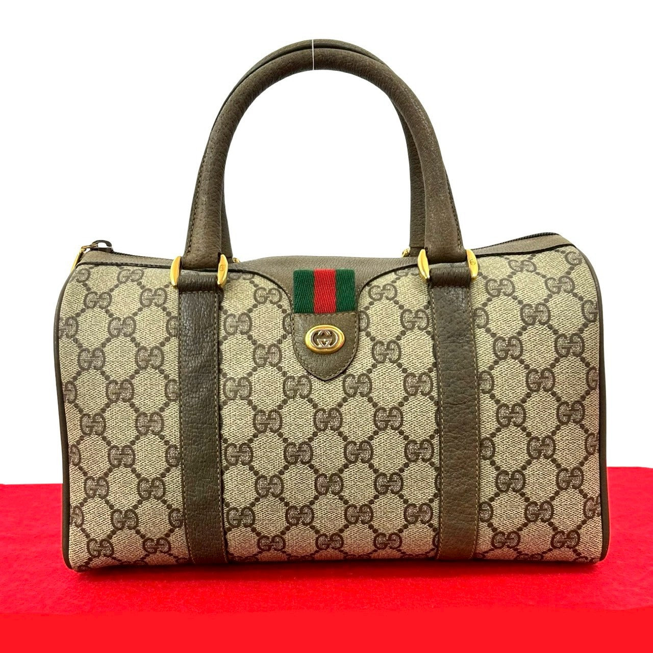 Gucci Pvc Handbag Leather Logo Travel Bag Handbag 1