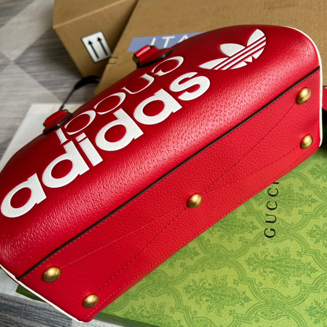 gg x Adidas Duffle , Red Mini Travel Bag