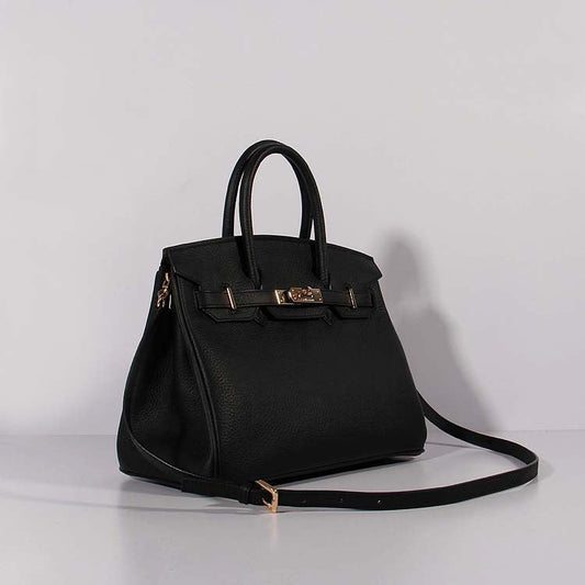 Hermes Luxury Cm Birkin Bag Togo With Strap Leather Black Travel Bag