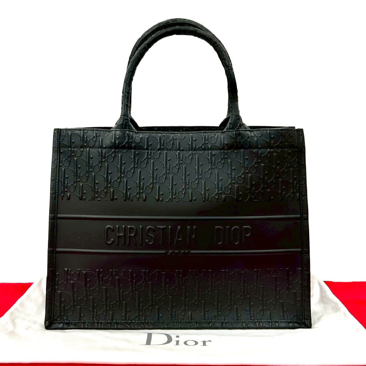 Dior Christian Book Tote Oblique Tote Bag Leather