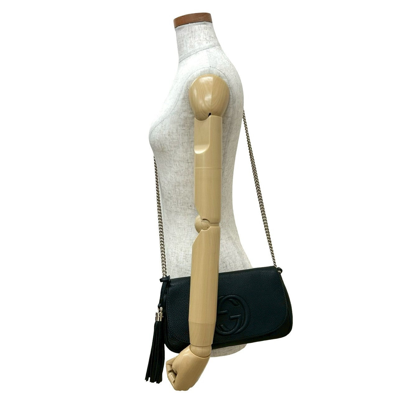 Gucci Soho Embossed Shoulder Bag Leather Logo