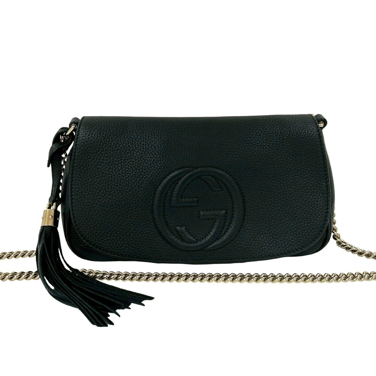 Gucci Soho Embossed Shoulder Bag Leather Logo