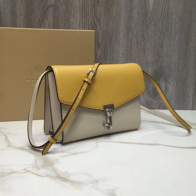 Top Quality Macken Colorblock Crossbody Yellow Bag Beige Small Crossbody Bag 95In24Cm 8016