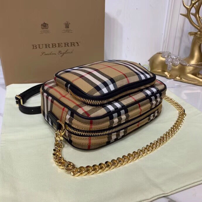 Top Quality Check Cotton Camera Bag Neutral Crossbody Bag 77In195Cm 5594