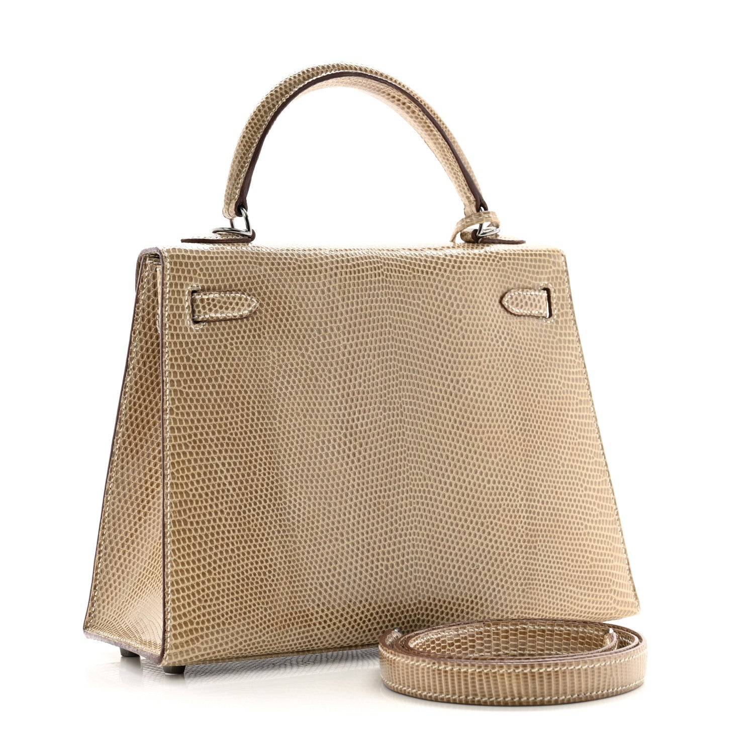 Hermes Lizard Niloticus Kelly Sellier Ficelle Handbag Travel Bag