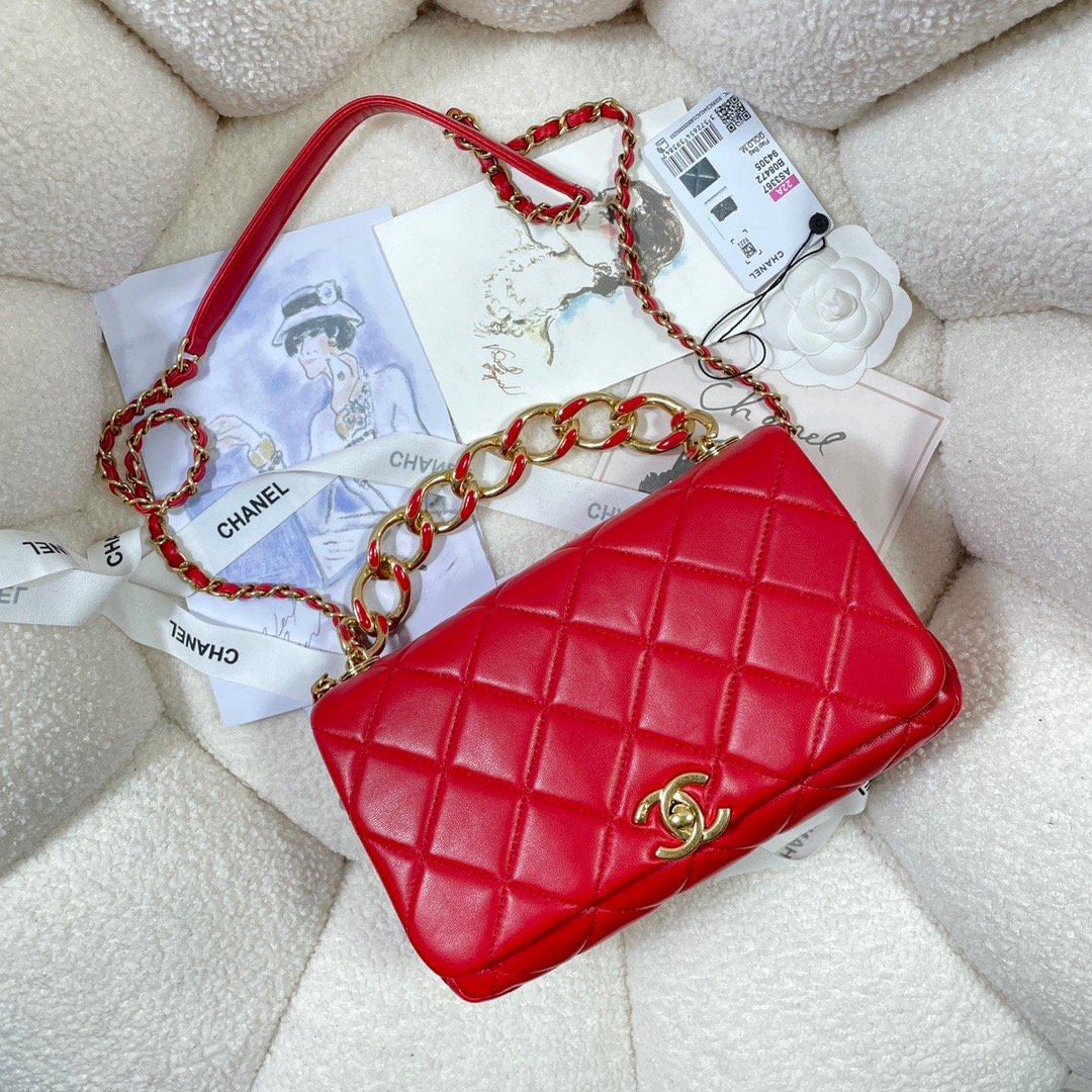 Chllarge Top Qualityap Bag Hardware For Women Red Gold Shoulder Bag