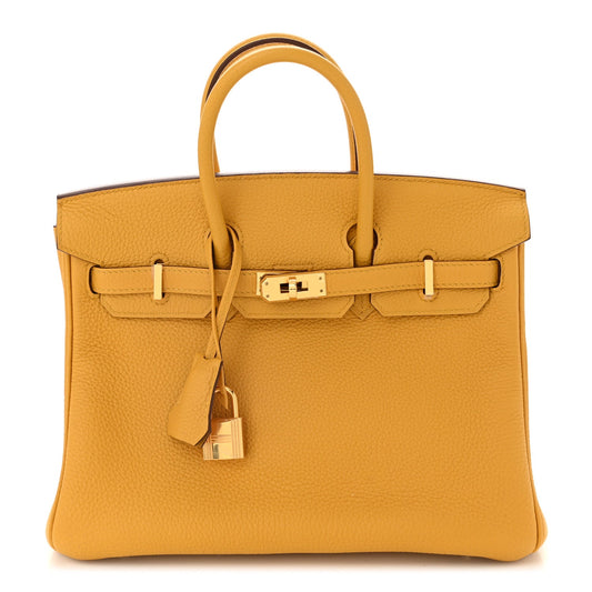 Hermes Togo Birkin Jaune Ambre Handbag Travel Bag