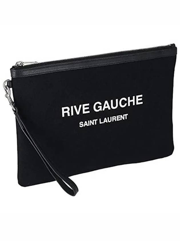 YSL Saint Laurent Saint Laurent Trending Rive Gauche Print Clutch Canvas Black Clutch Bag
