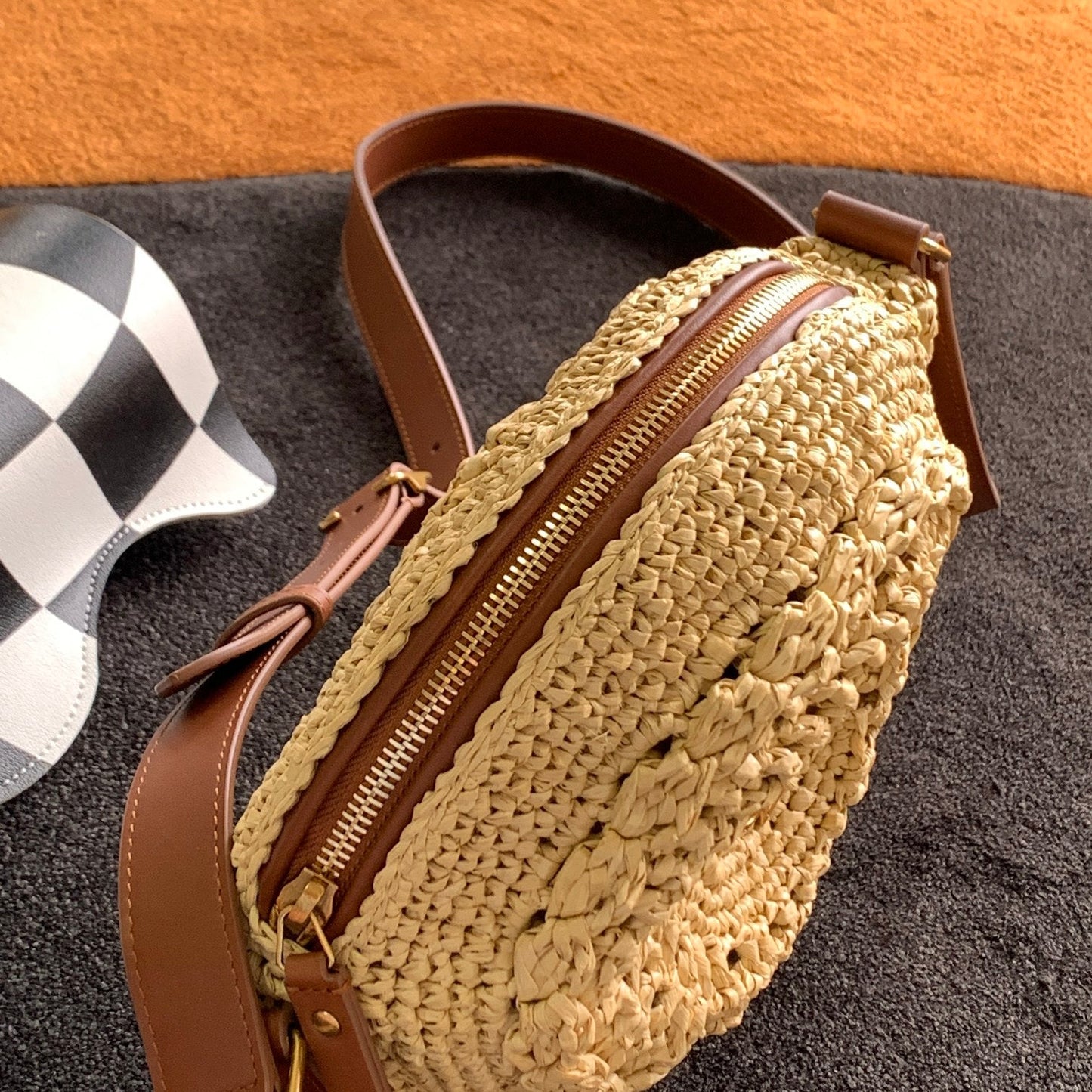 YSL Saint Laurent Ysl Saint Laurent Sac Rond Bag In Raffia Travel Bag