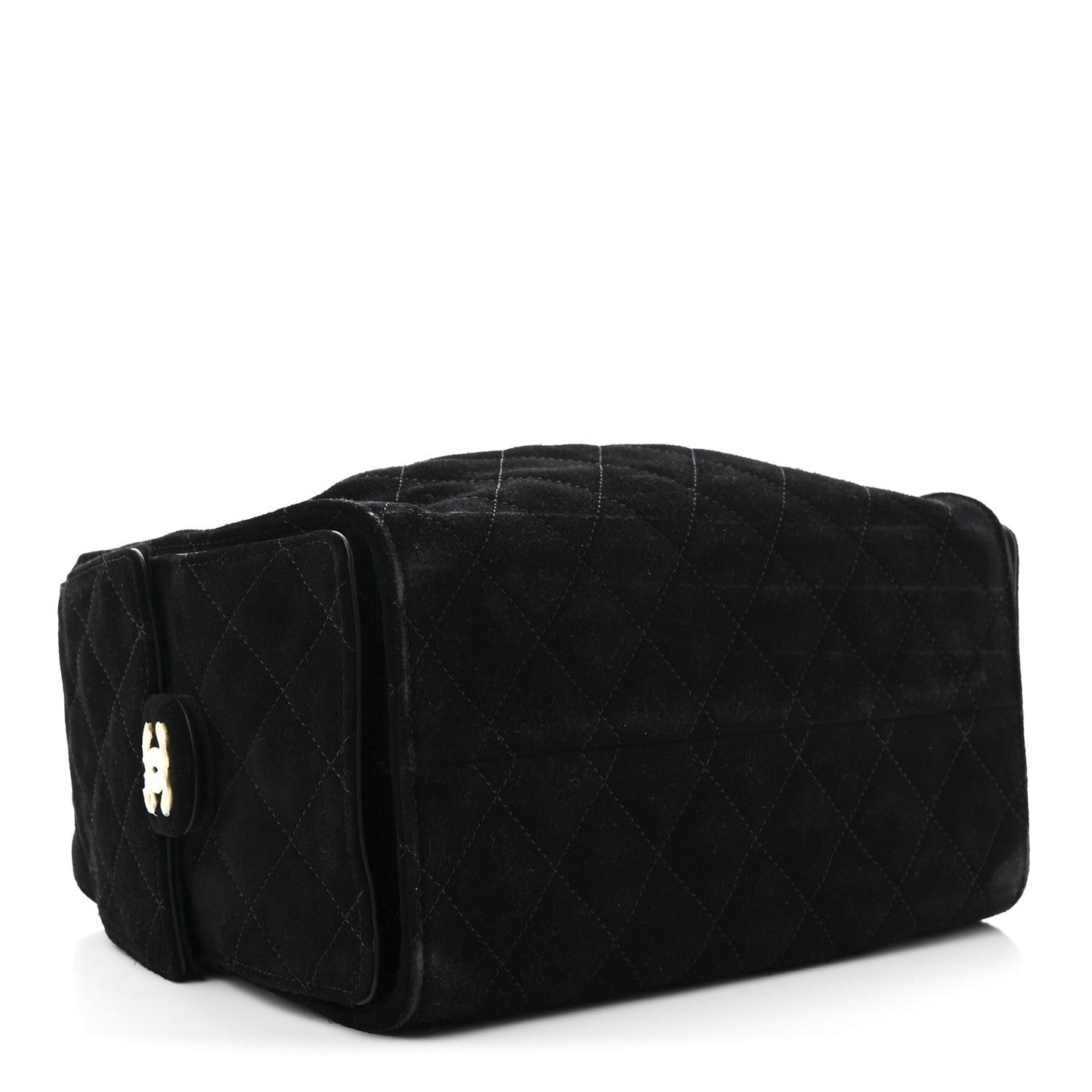 Suede Quilted Small 25 Handbag Black Modern