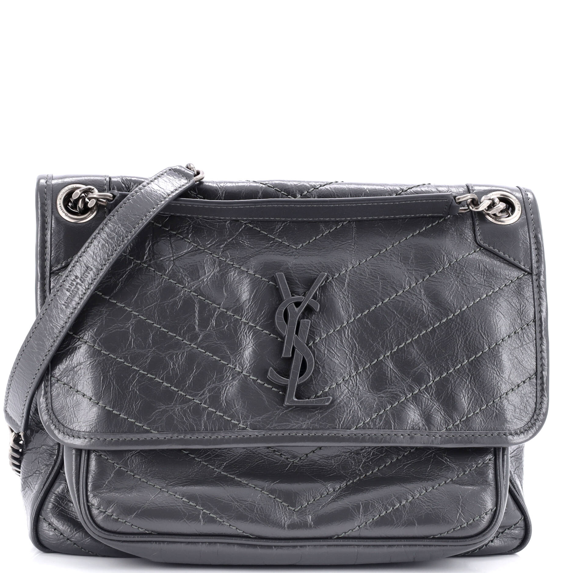 YSL Saint Laurent Luxury Trending Niki Bag Chevron Leather Matelasse Medium Travel Bag